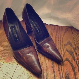 Donna Karan brown leather shoes